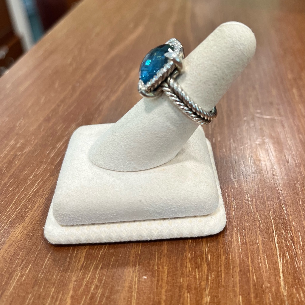 Size 6 David Yurman Chatelaine Ring In Hampton Blue Topaz 950$